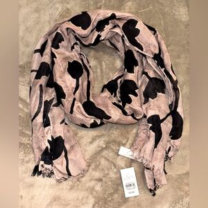 NWT - Mauve and Black floral Scarf/Shawl